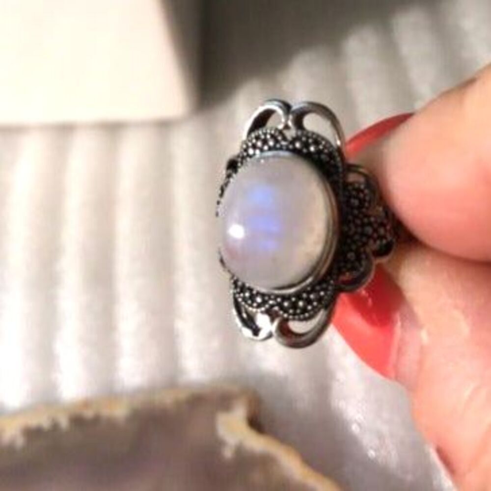Beautiful Moonstone Ring - Adjustable - Picture 2 of 5